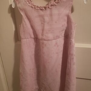 Girl pink flowered summer dress